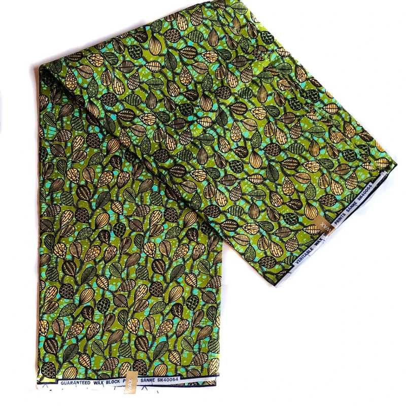 Groen Blaar African Print Fabric
