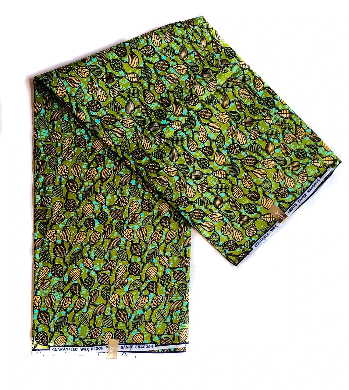 Groen Blaar African Print Fabric