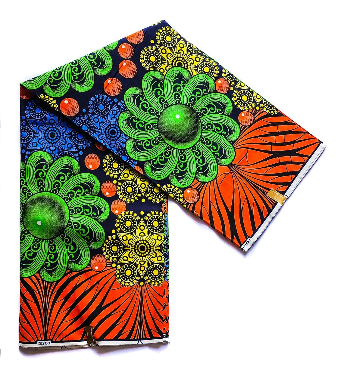 Green flower African Print Fabric
