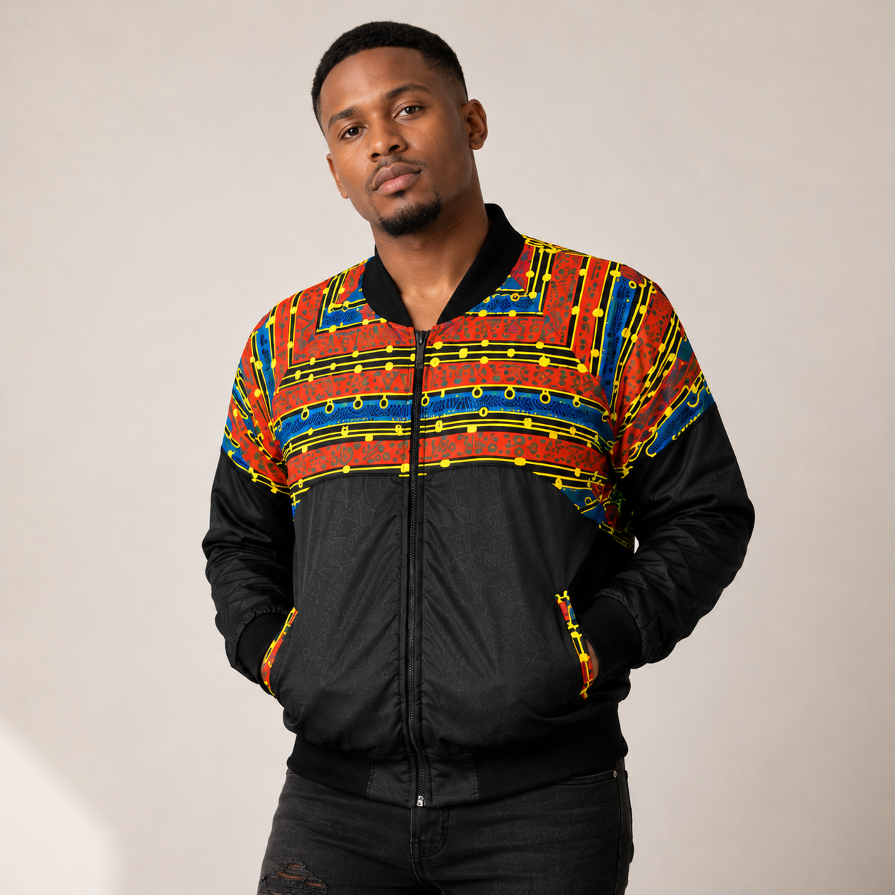 Olisa African Print Bomber Jacket