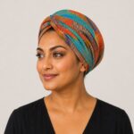 Colour Brush Stroke African Print Headwrap – headwrap styling view 1