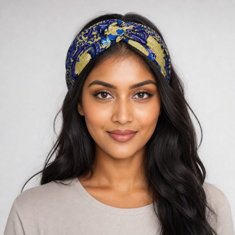 Golden Bloom African Print Headwrap – headwrap styling view 1