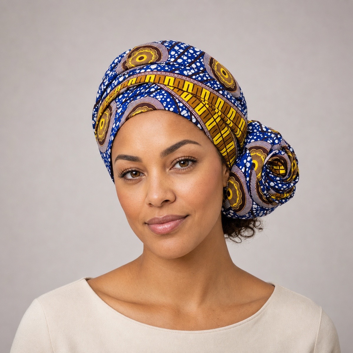 Indida African Print Headwrap – headwrap styling view 1