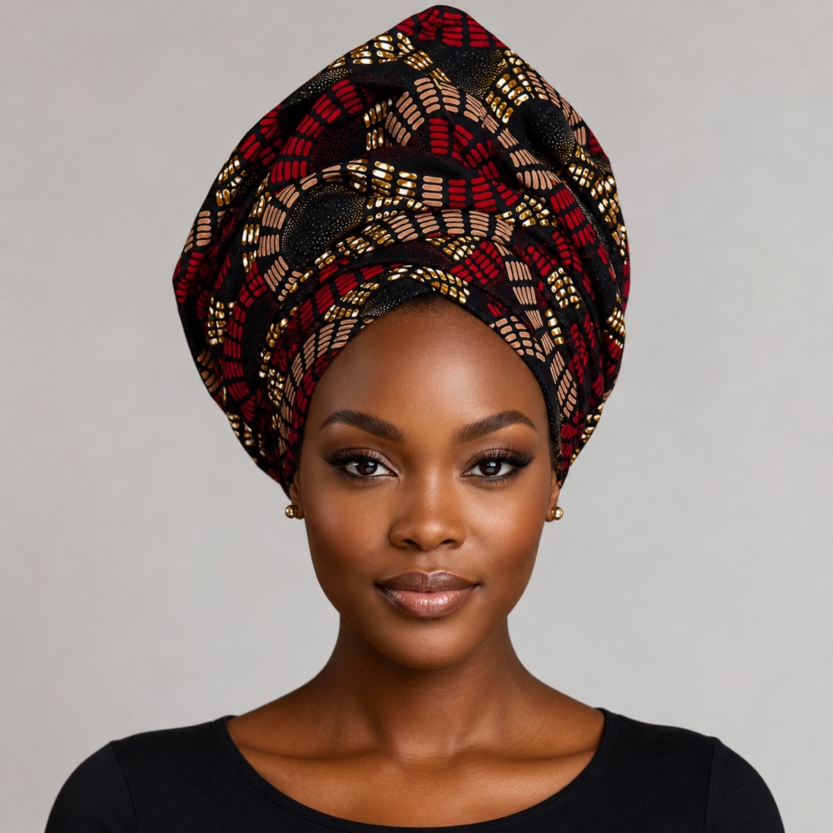 Isigqi African Print Headwrap – headwrap styling view 1