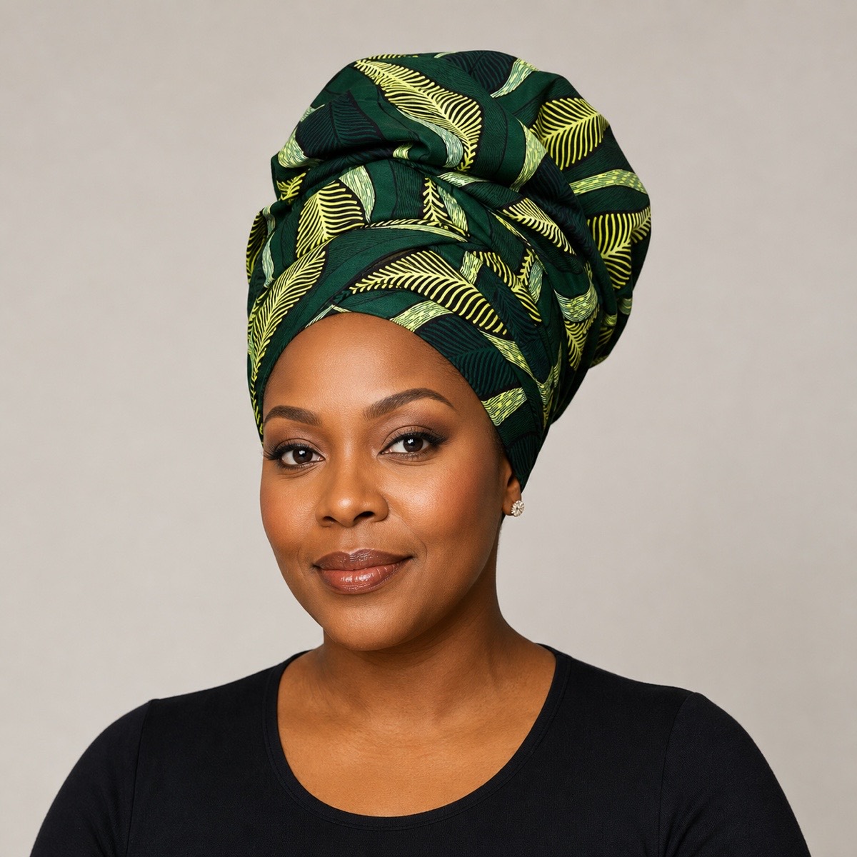 Isitshalo African Print Headwrap – headwrap styling view 1