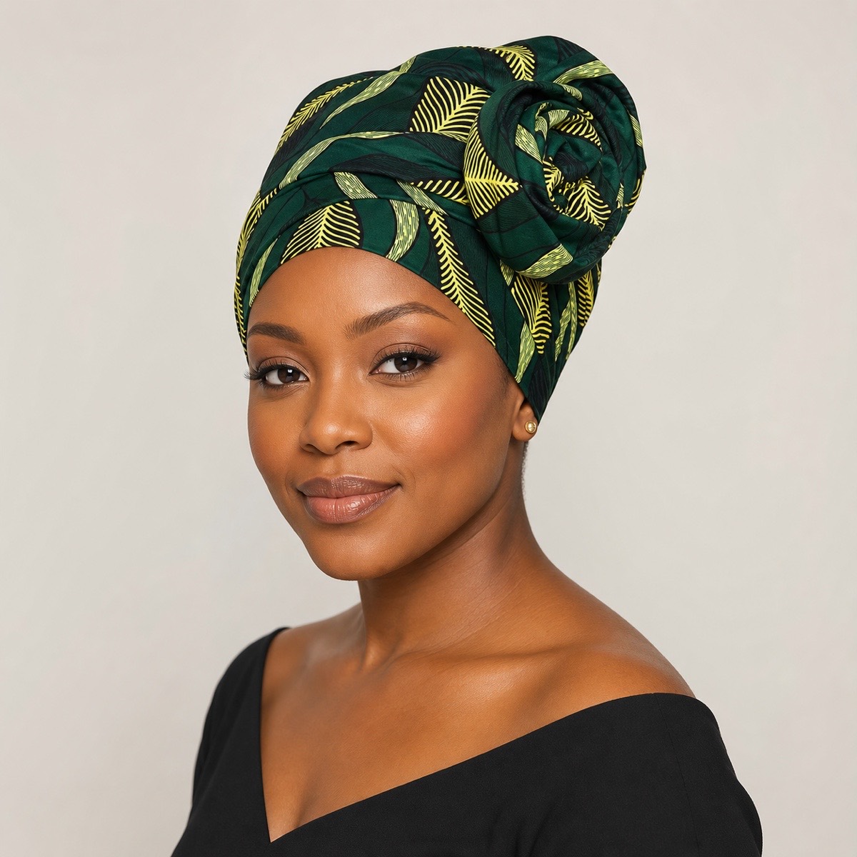 Isitshalo African Print Headwrap headwrap styling view 2 Isitshalo African Print Headwrap – headwrap styling view 2