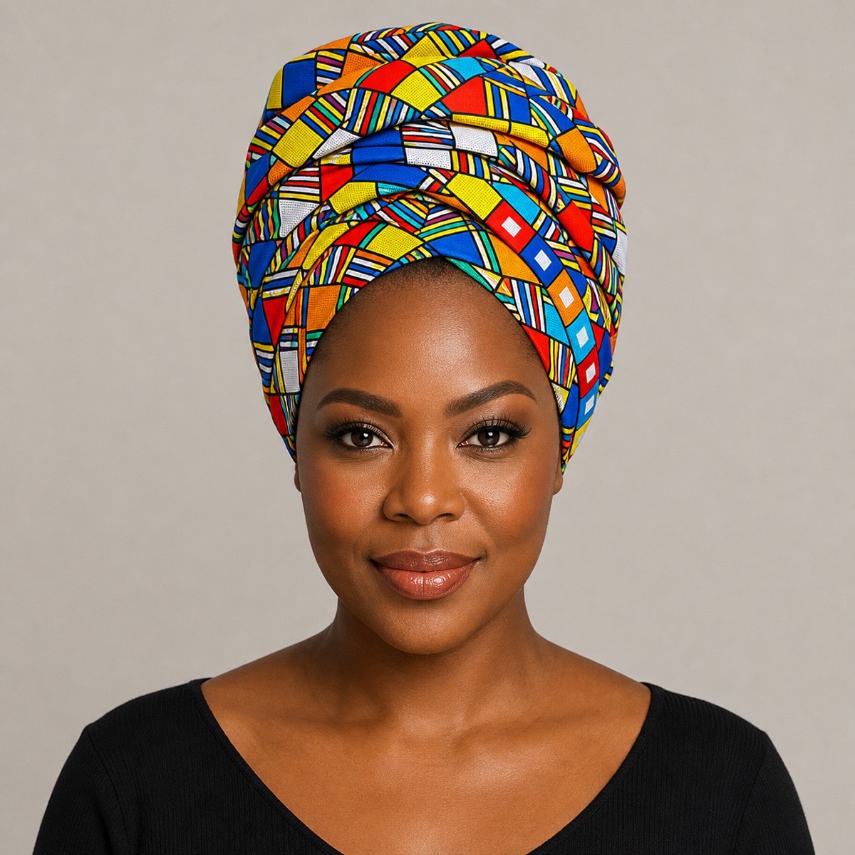 Mbala African Print Headwrap headwrap styling view 2 Mbala African Print Headwrap – headwrap styling view 2