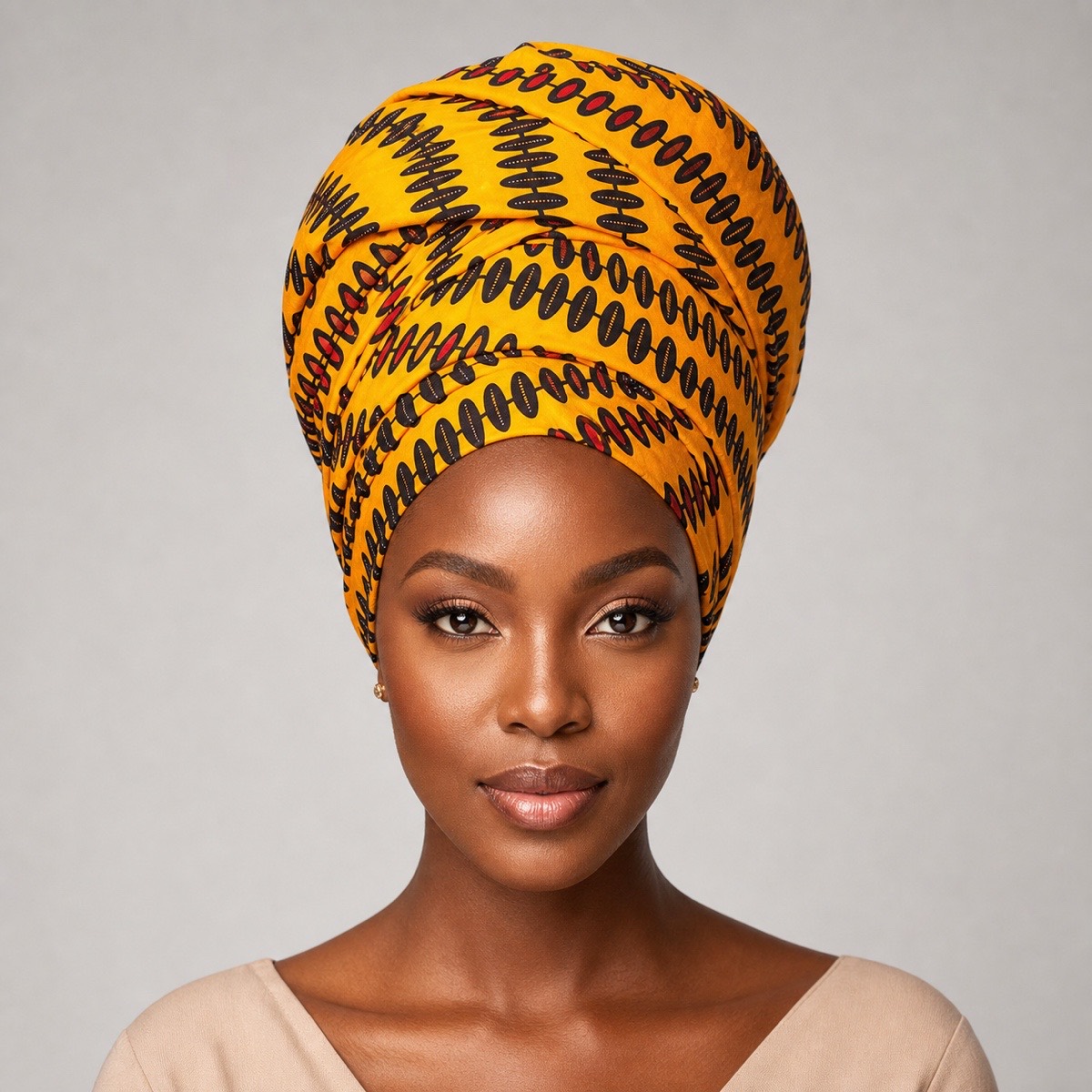 Mosehla African Print Headwrap – headwrap styling view 1