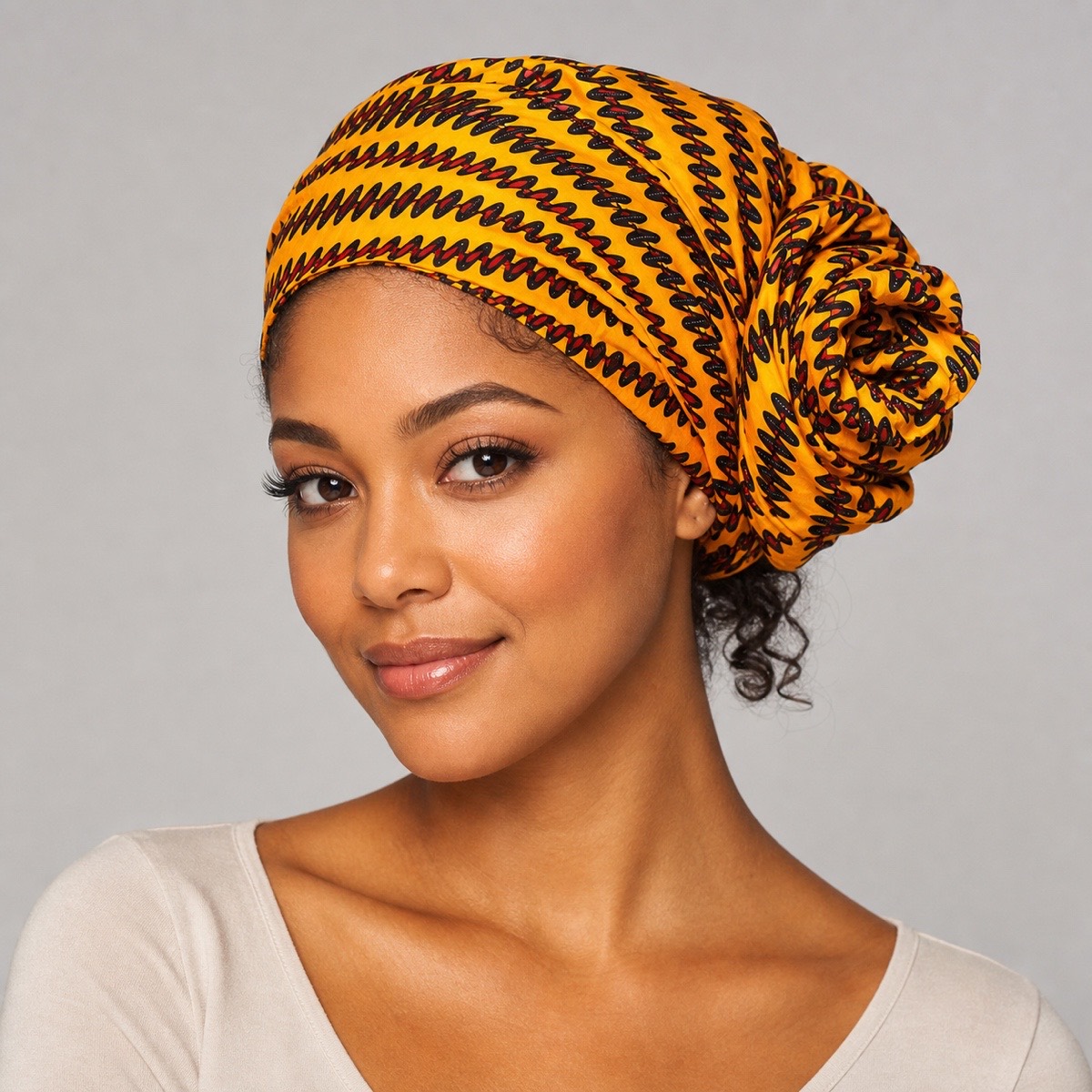 Mosehla African Print Headwrap headwrap styling view 2 Mosehla African Print Headwrap – headwrap styling view 2