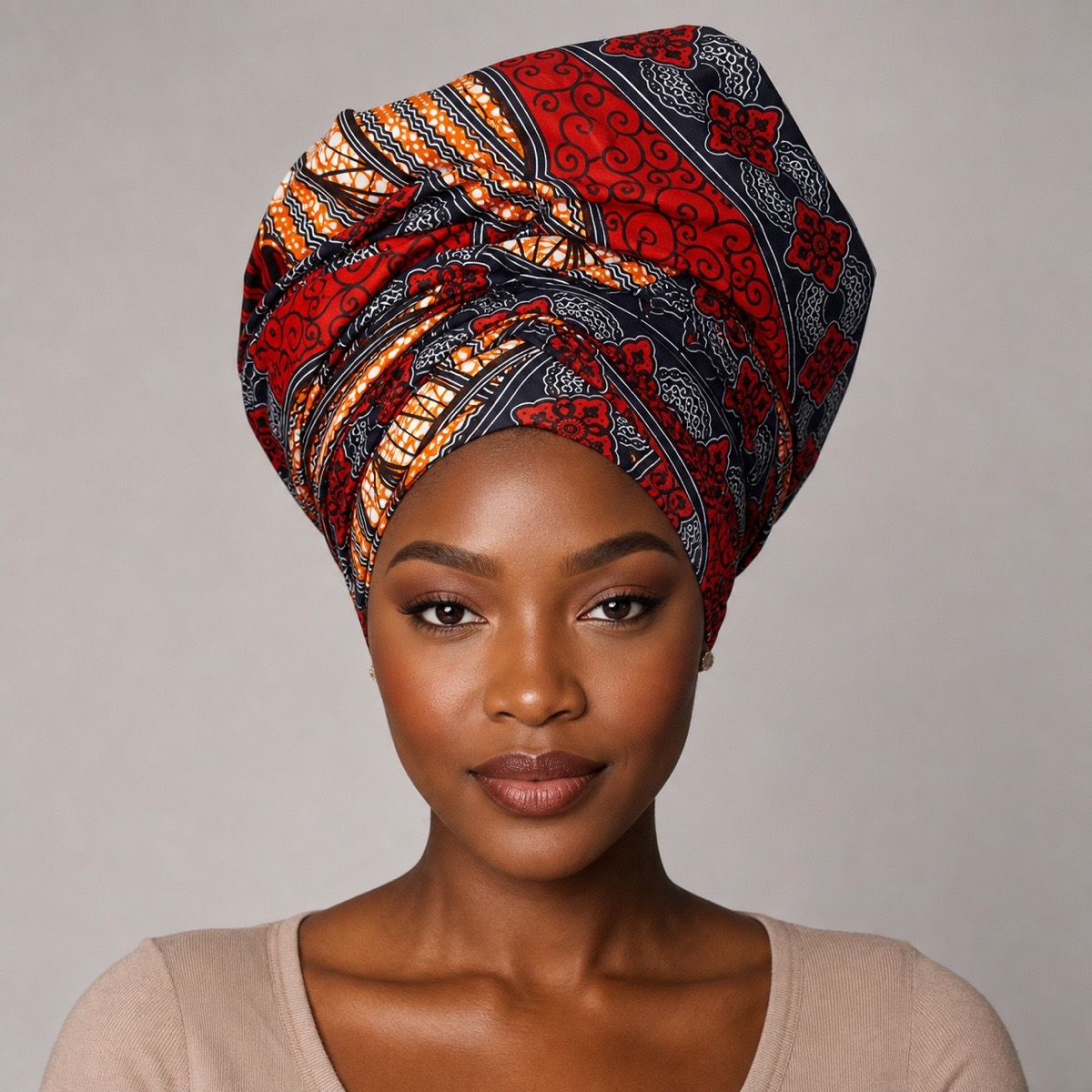 Mosema African Print Headwrap headwrap styling view 2 Mosema African Print Headwrap – headwrap styling view 2