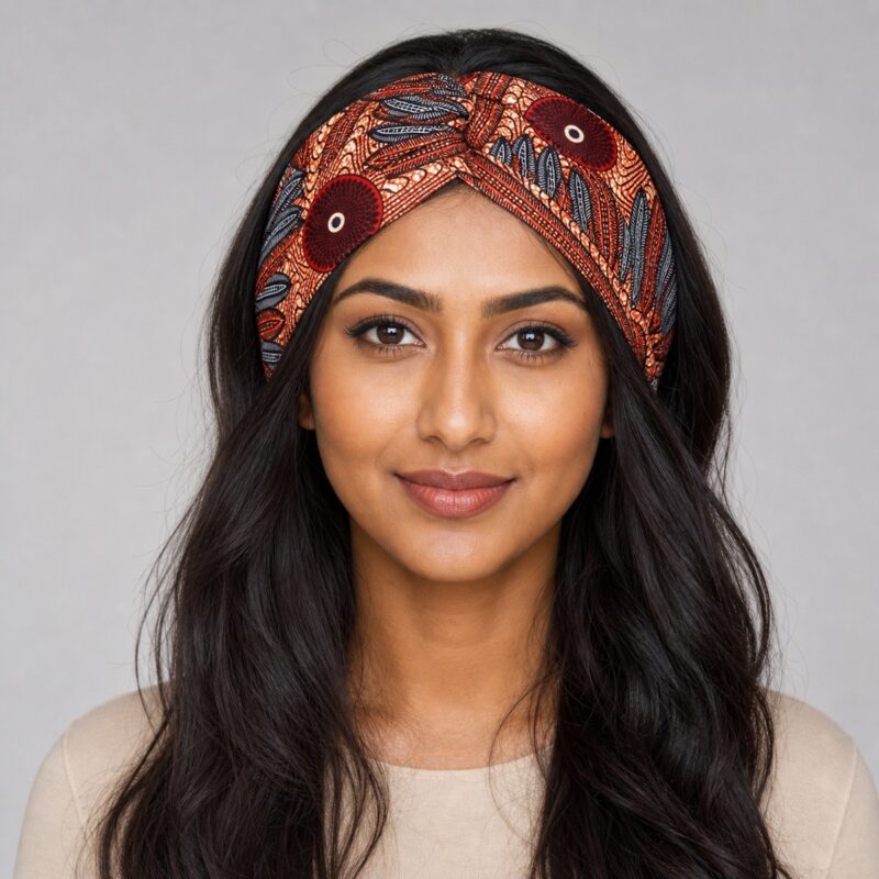 Spurge African Print Headwrap – headwrap styling view 1