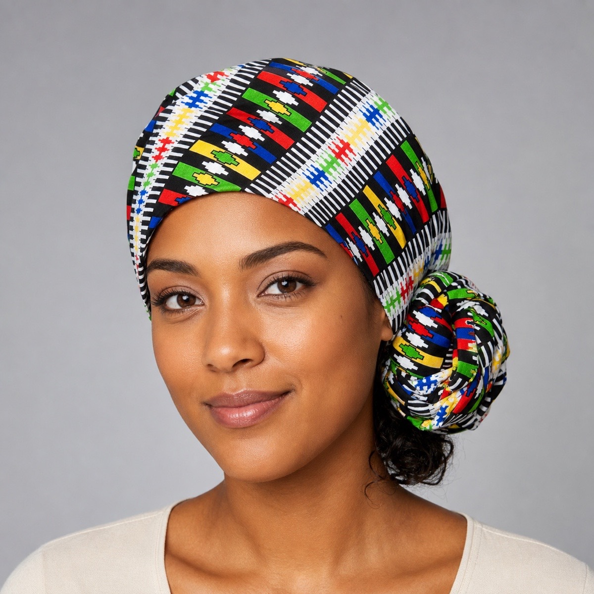 Tebele African Print Headwrap – headwrap styling view 1