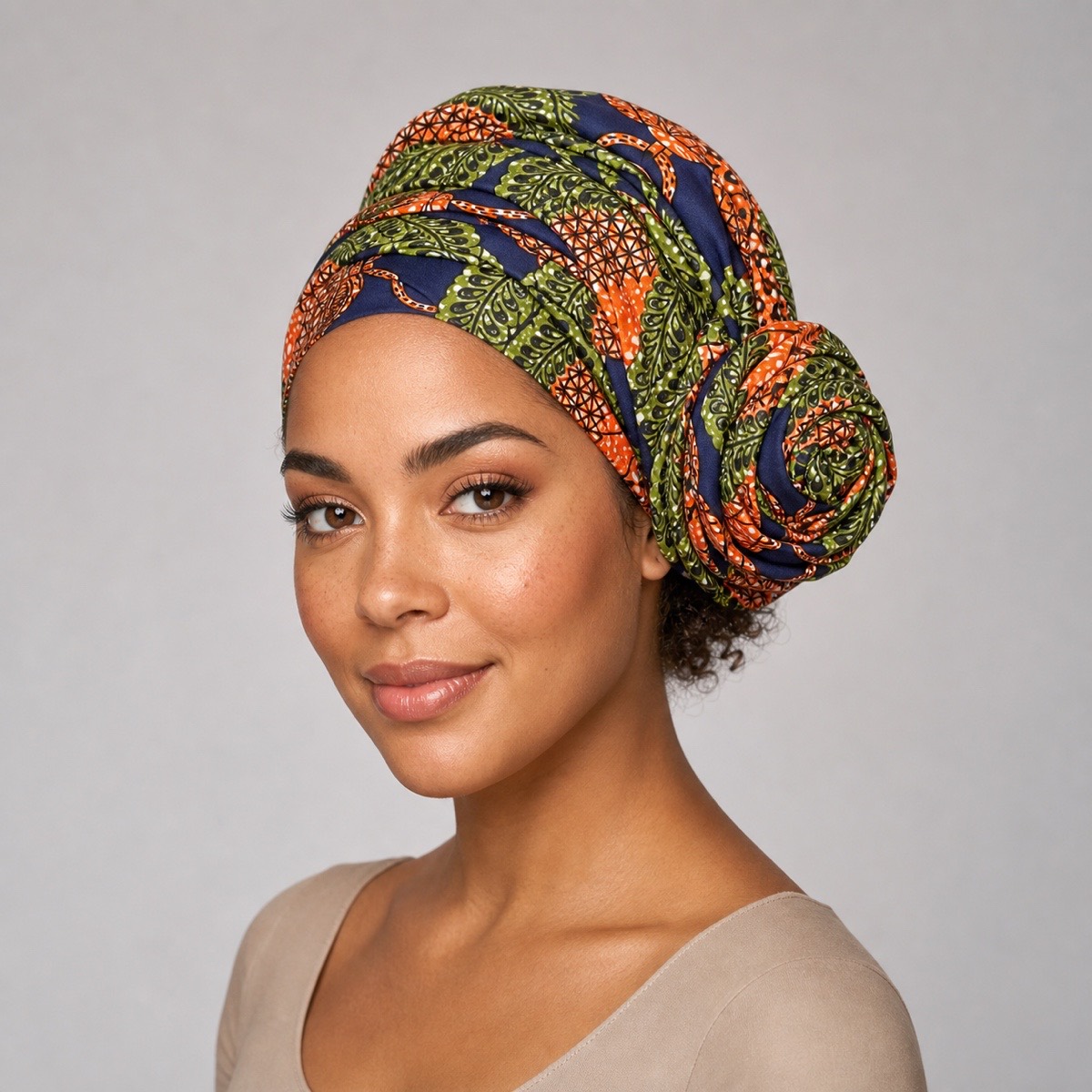 Tshani African Print Headwrap headwrap styling view 2 Tshani African Print Headwrap – headwrap styling view 2