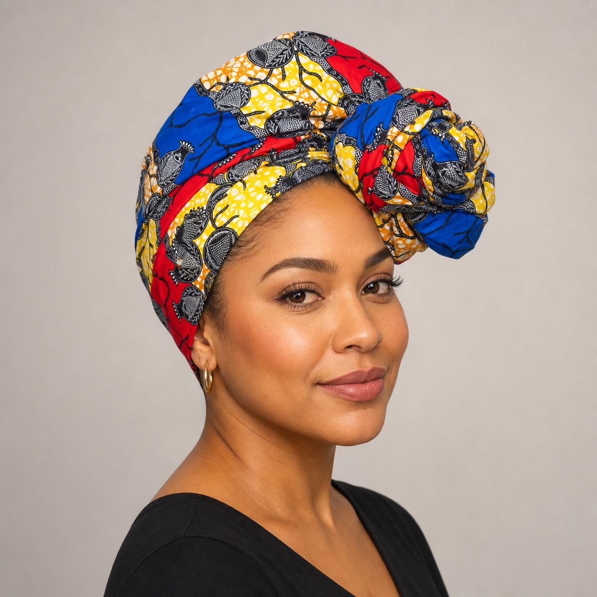 Ubuhlali African Print Headwrap – headwrap styling view 1