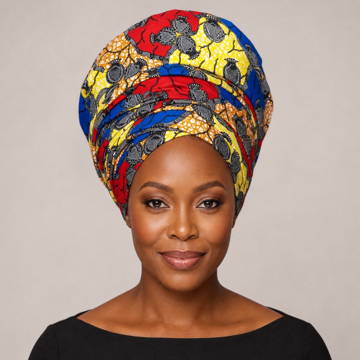 Ubuhlali African Print Headwrap headwrap styling view 2 Ubuhlali African Print Headwrap – headwrap styling view 2