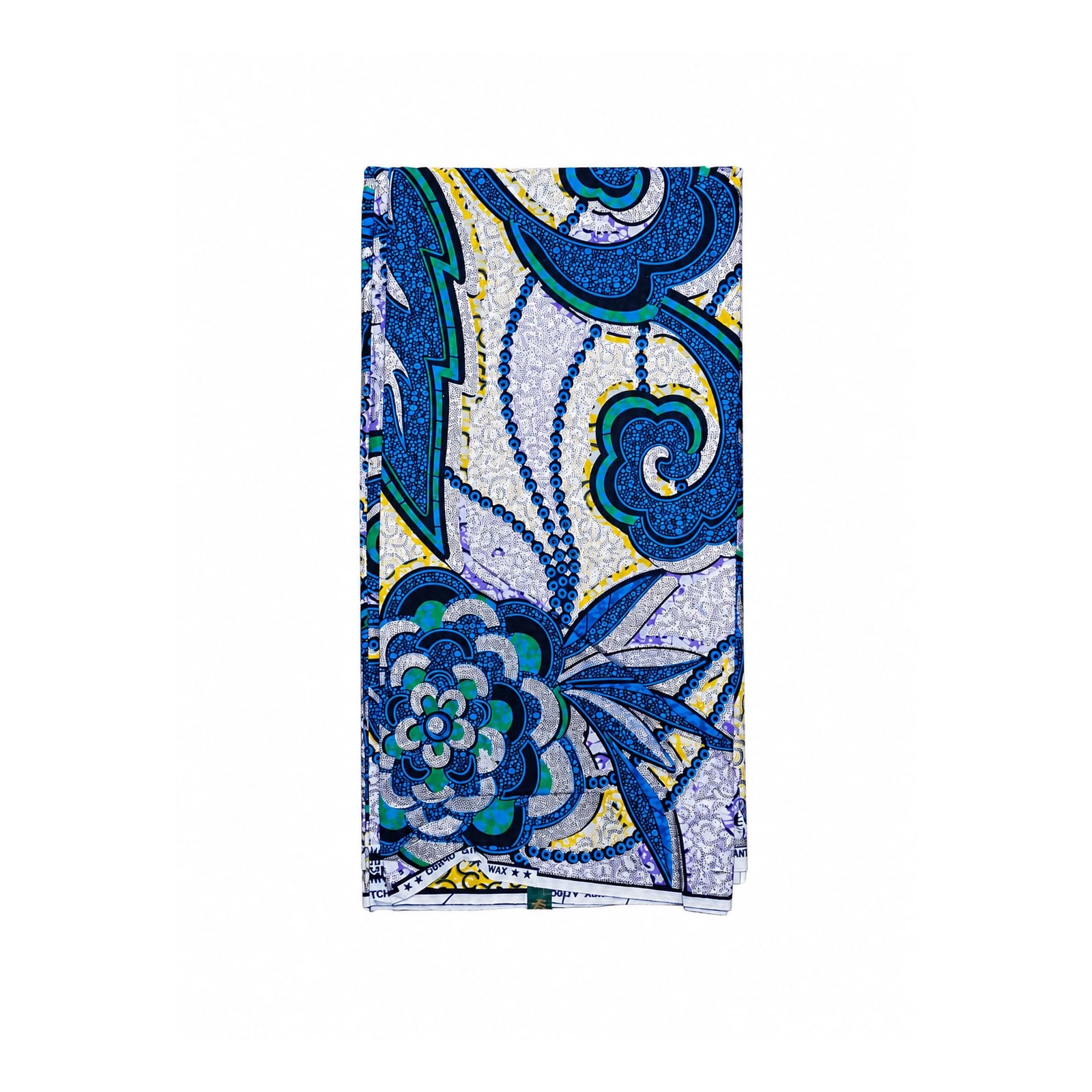 Azure Heirloom African Print Fabric – view 2 Azure Heirloom African Print Fabric draped fabric product view