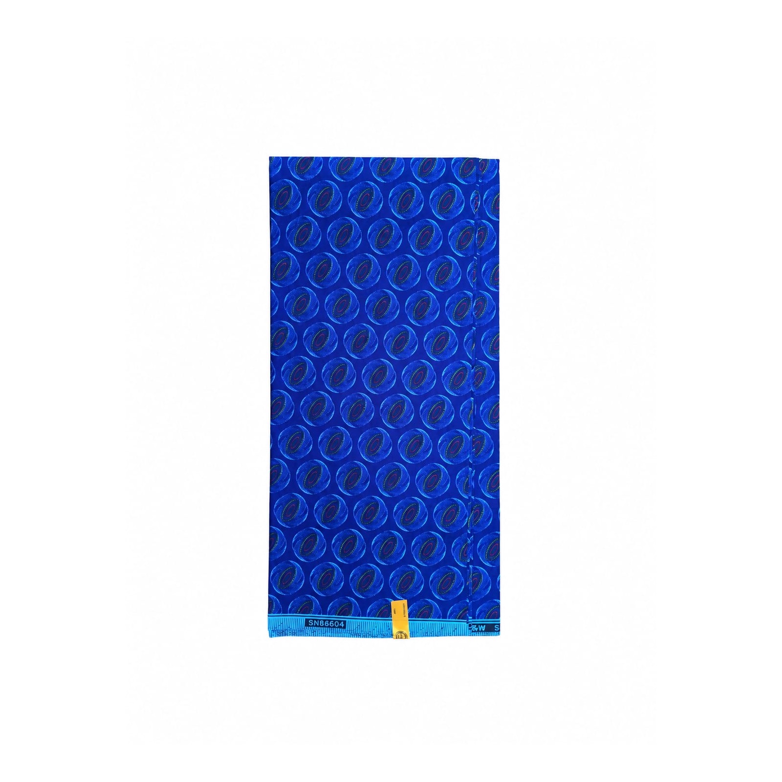 Cobalt Eclipse Shweshwe Poly African Print Fabric - flat fabric view