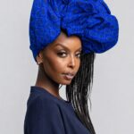 Cobalt Eclipse African Print Headwrap – headwrap styling view 1