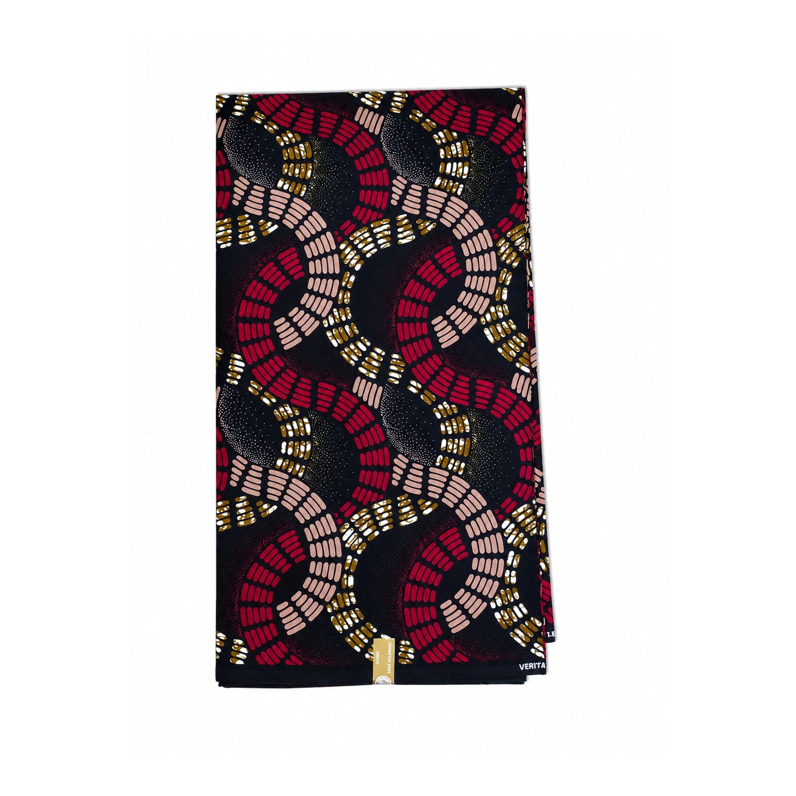 Crimson Orbit African Print Fabric folded fabric product view