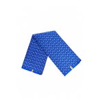 Electric Blue Prism Shweshwe Poly African Print Fabric - folded fabric view