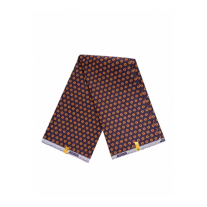Ember Seed Shweshwe Poly African Print Fabric - folded fabric view