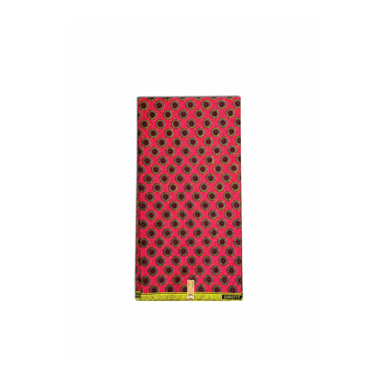 Fuchsia Halo Shweshwe Poly African Print Fabric detail view Fuchsia Halo Shweshwe Poly African Print Fabric - flat fabric view