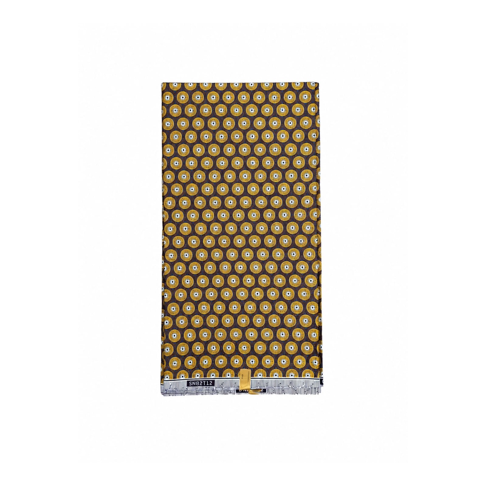 Golden Coin Shweshwe Poly African Print Fabric - flat fabric view