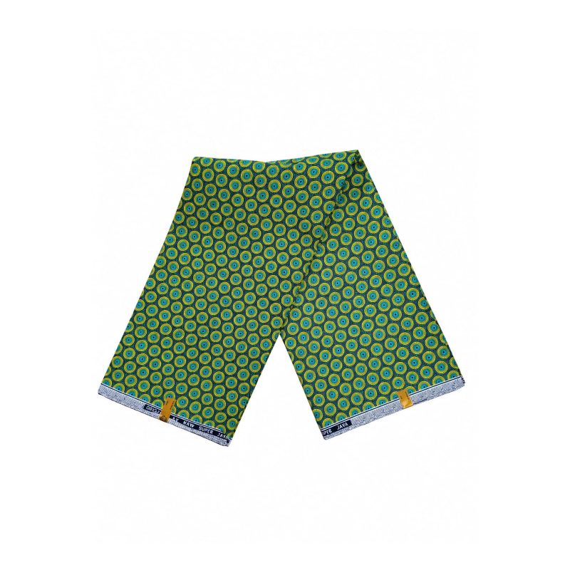 Lagoon Orbit Shweshwe Poly African Print Fabric - folded fabric view