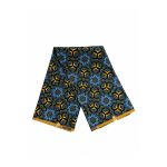 Midnight Botanic Shweshwe Poly African Print Fabric - folded fabric view