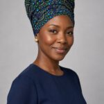 Midnight Mandala African Print Headwrap – headwrap styling view 1