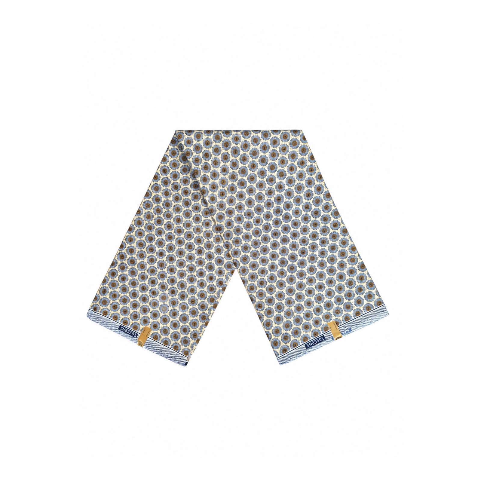 Pearl Compass Shweshwe Poly African Print Fabric - folded fabric view