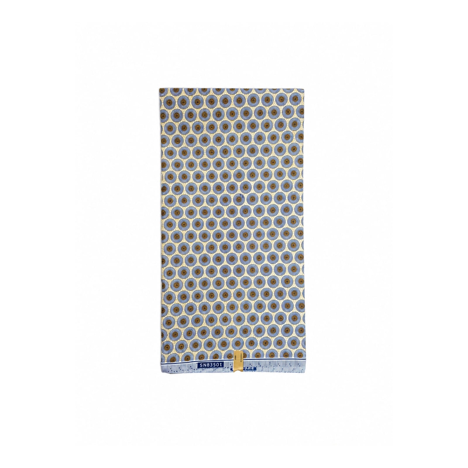 Pearl Compass Shweshwe Poly African Print Fabric - flat fabric view