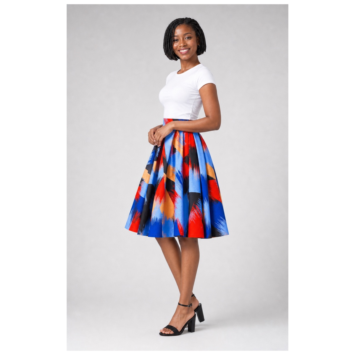 Putswa Plus Flare Skirt three-quarter view