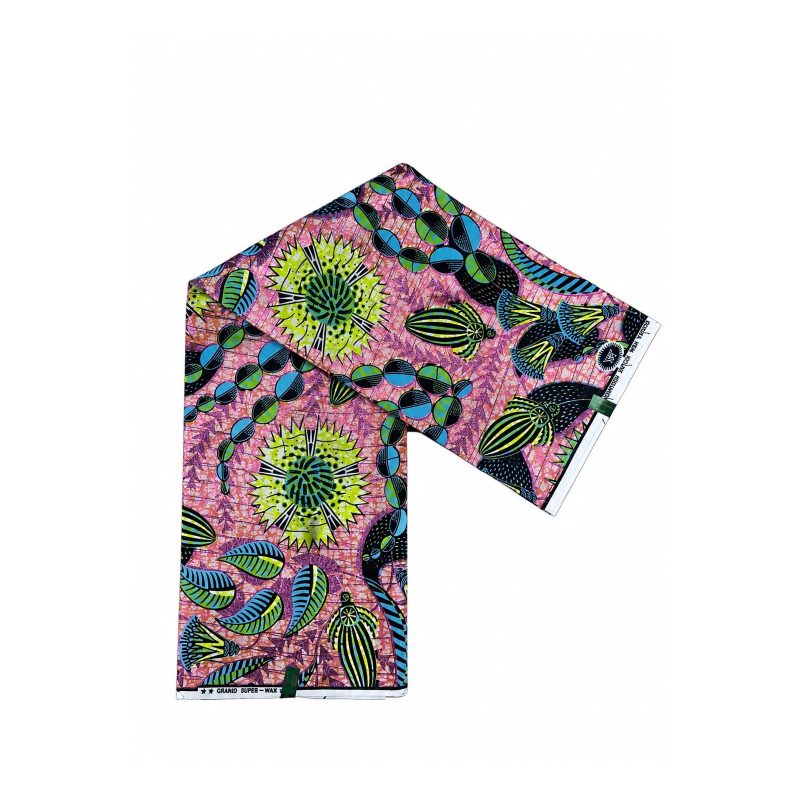 Rosewood Harvest African Print Fabric folded fabric product view