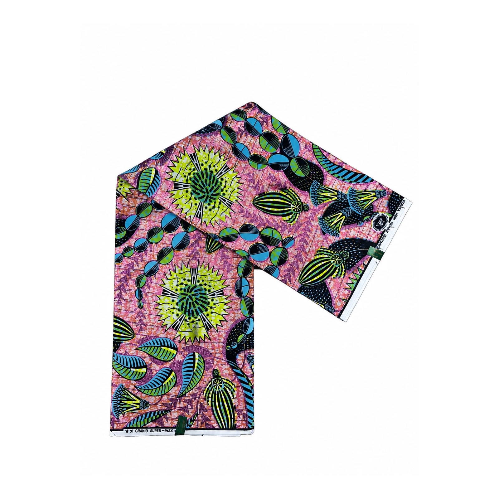 Rosewood Harvest African Print Fabric folded fabric product view