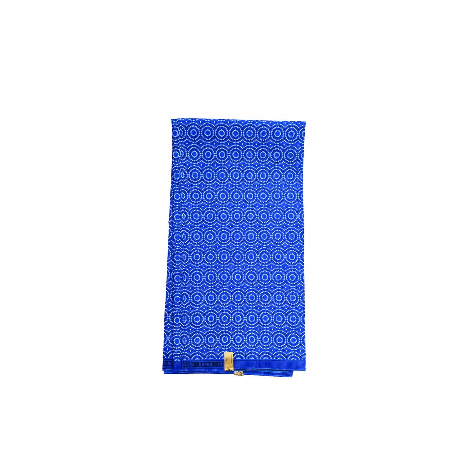 Royal Beaded Rings Shweshwe Poly African Print Fabric - flat fabric view
