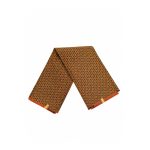 Terracotta Halo Shweshwe Poly African Print Fabric - folded fabric view